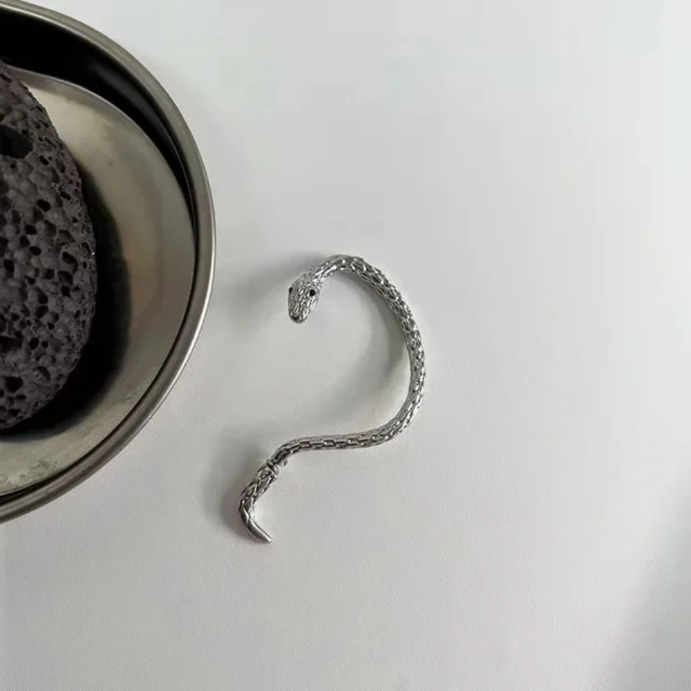Snake Earhook Gothic Earring - Picture 2 of 7